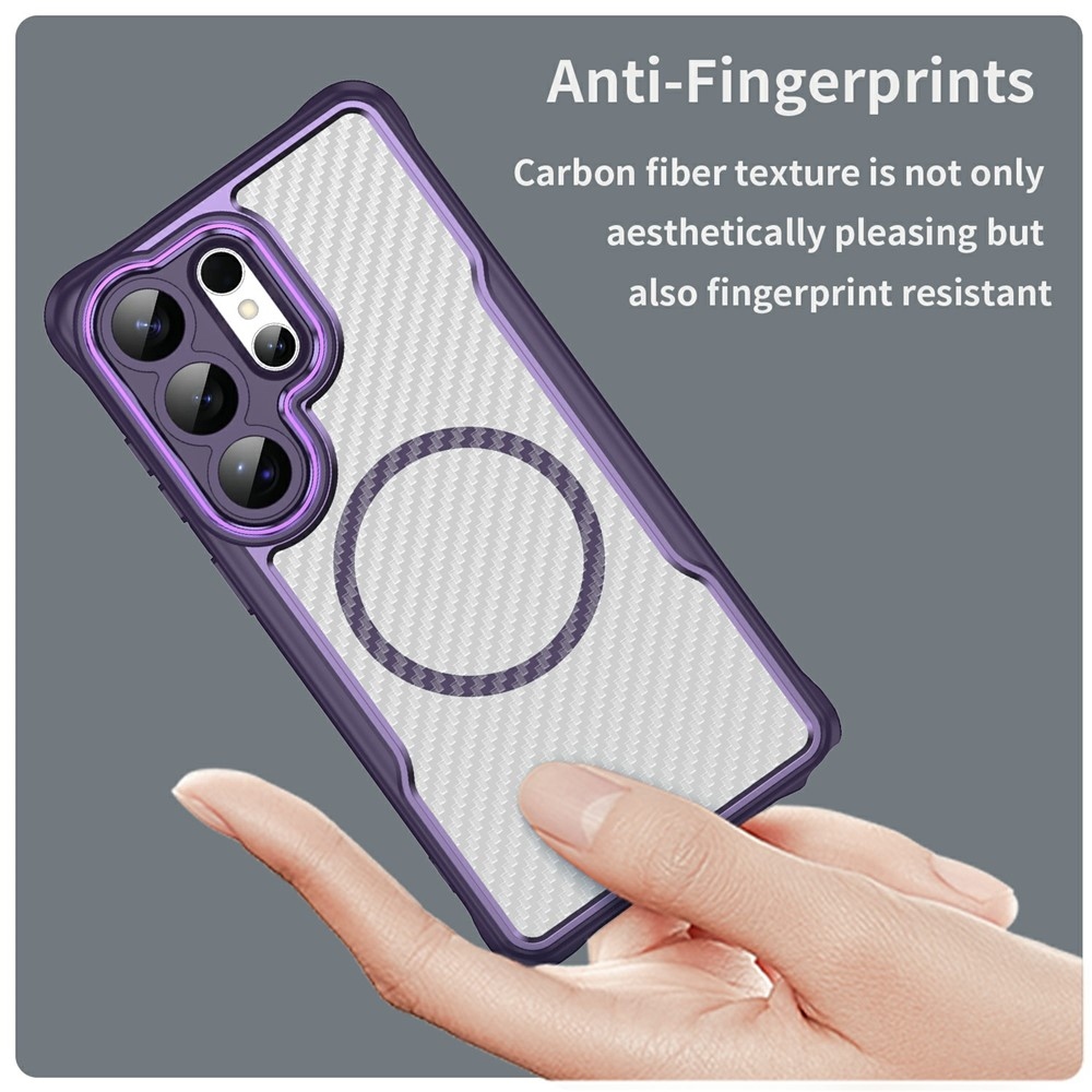 Tartós, textúrált borítás MagSafe támogatással Samsung Galaxy S26 Ultra készülékhez - lila