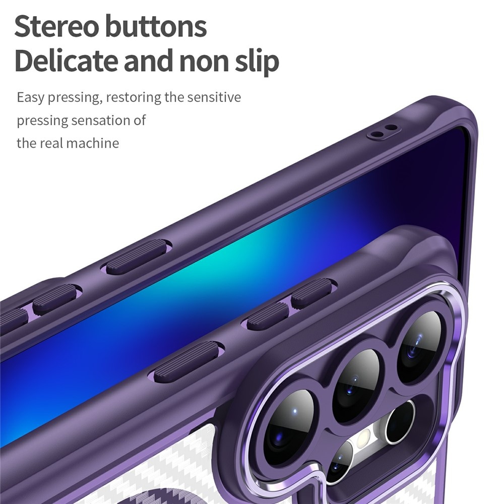 Tartós, textúrált borítás MagSafe támogatással Samsung Galaxy S26 Ultra készülékhez - lila