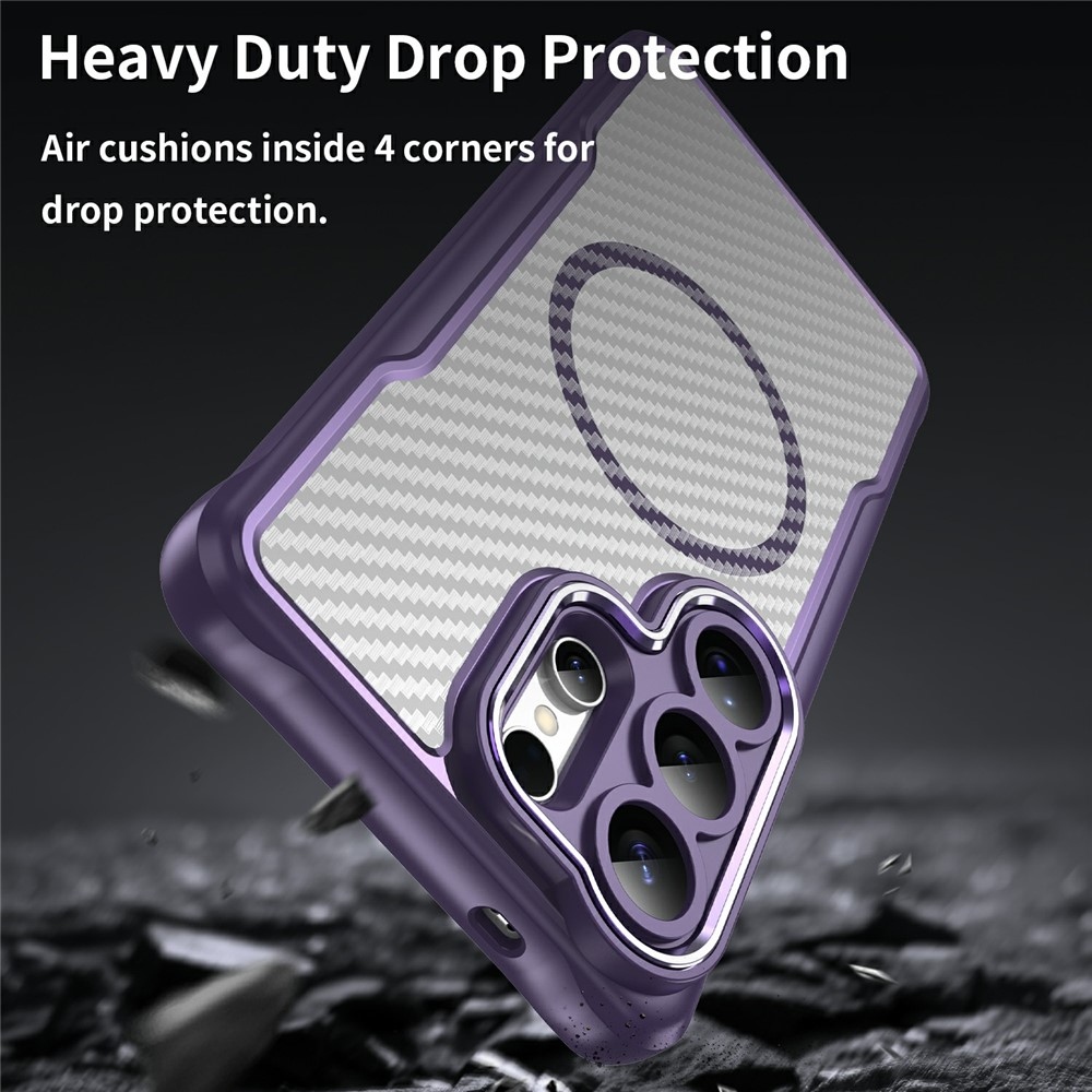 Tartós, textúrált borítás MagSafe támogatással Samsung Galaxy S26 Ultra készülékhez - lila