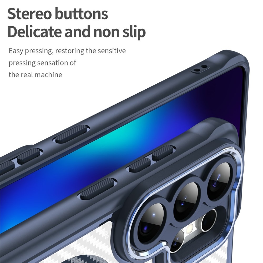 Tartós, textúrás borítás MagSafe támogatással Samsung Galaxy S26 Ultra készülékhez - kék