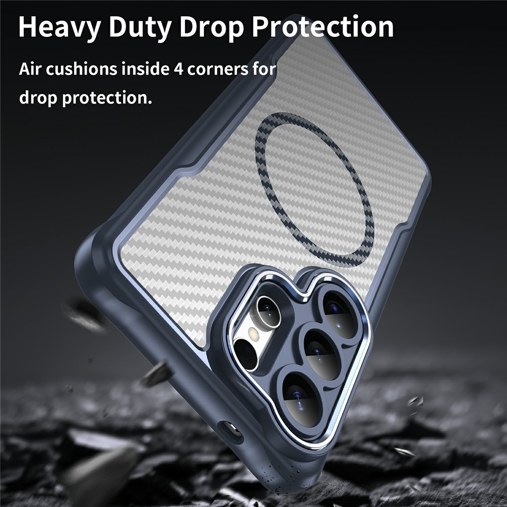 Tartós, textúrás borítás MagSafe támogatással Samsung Galaxy S26 Ultra készülékhez - kék