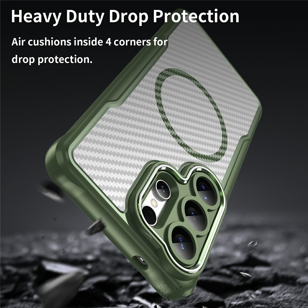 Textúrálló borítás MagSafe támogatással Samsung Galaxy S26 Ultra készülékhez - zöld