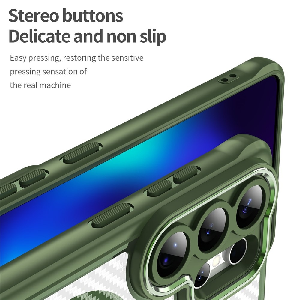 Textúrálló borítás MagSafe támogatással Samsung Galaxy S26 Ultra készülékhez - zöld