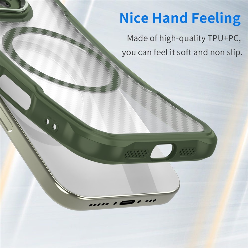 Tartós, textúrás borítás MagSafe támogatással Samsung Galaxy S26+ készülékhez - zöld