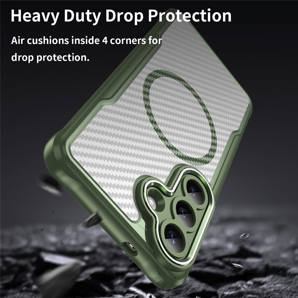 Tartós, textúrás borítás MagSafe támogatással Samsung Galaxy S26+ készülékhez - zöld