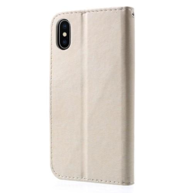 Textúrás PU bőr tok iPhone X készülékhez - fehér