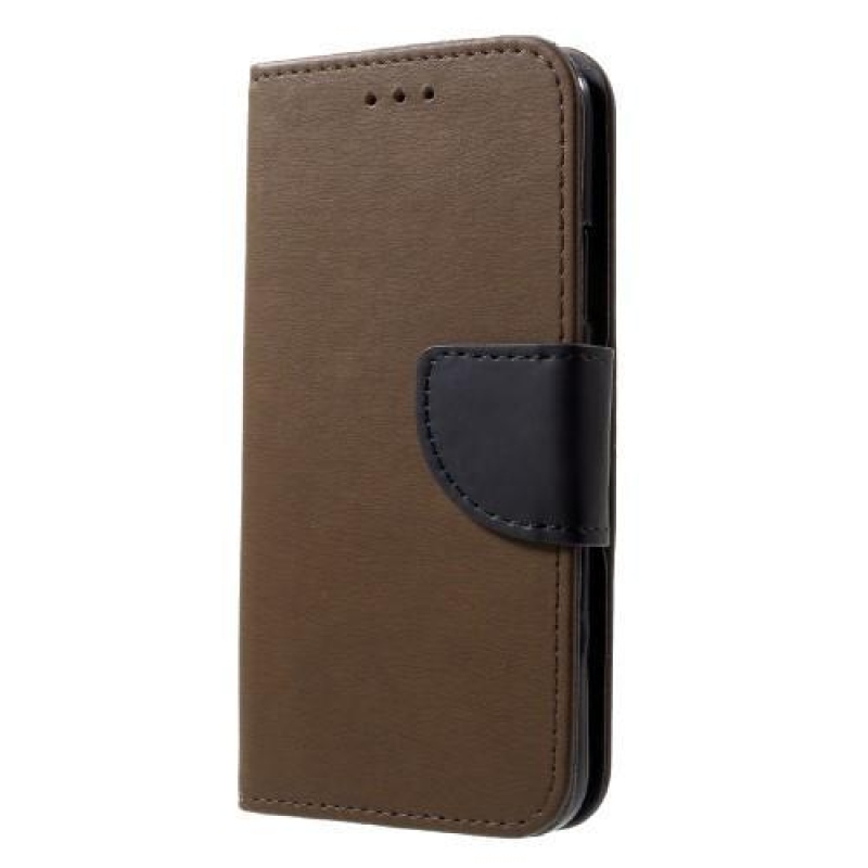 Textúrás PU bőr tok iPhone X készülékhez - barna