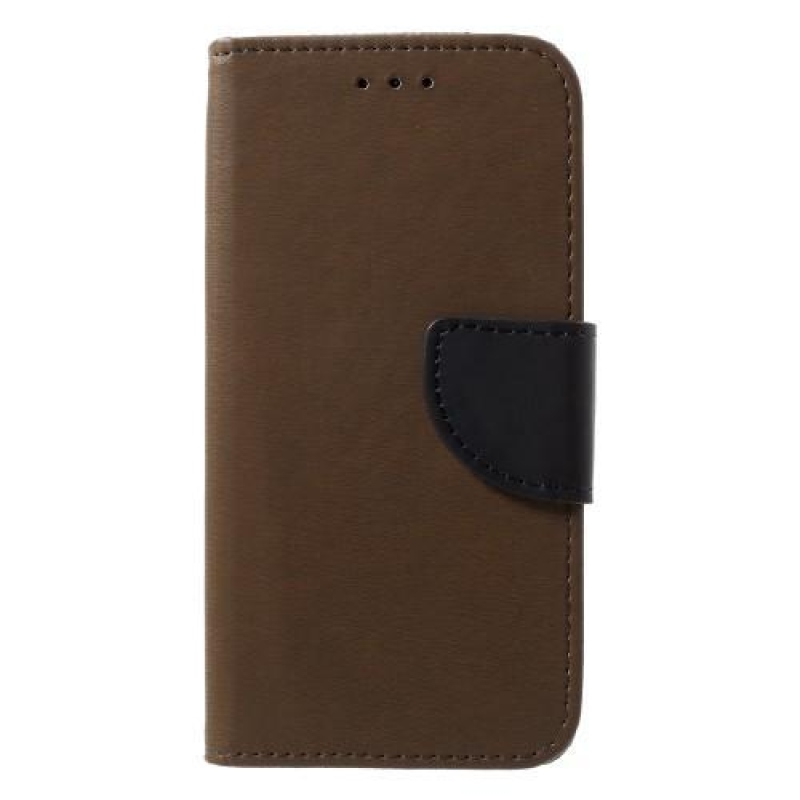 Textúrás PU bőr tok iPhone X készülékhez - barna