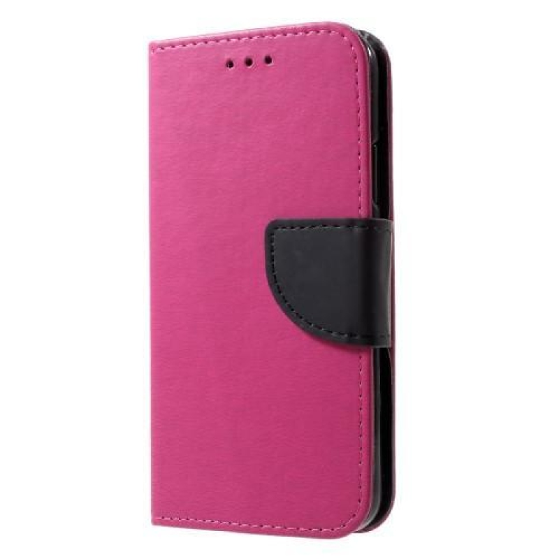 Textúrás PU bőr tok iPhone X készülékhez - rózsaszín