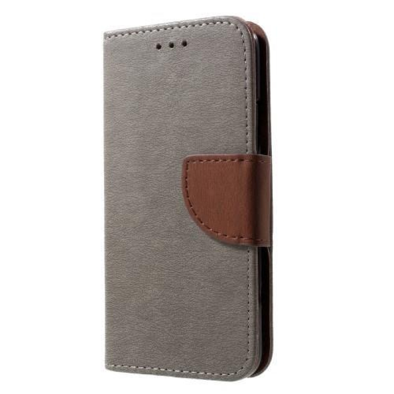 Textúrás PU bőr tok iPhone X készülékhez - szürke