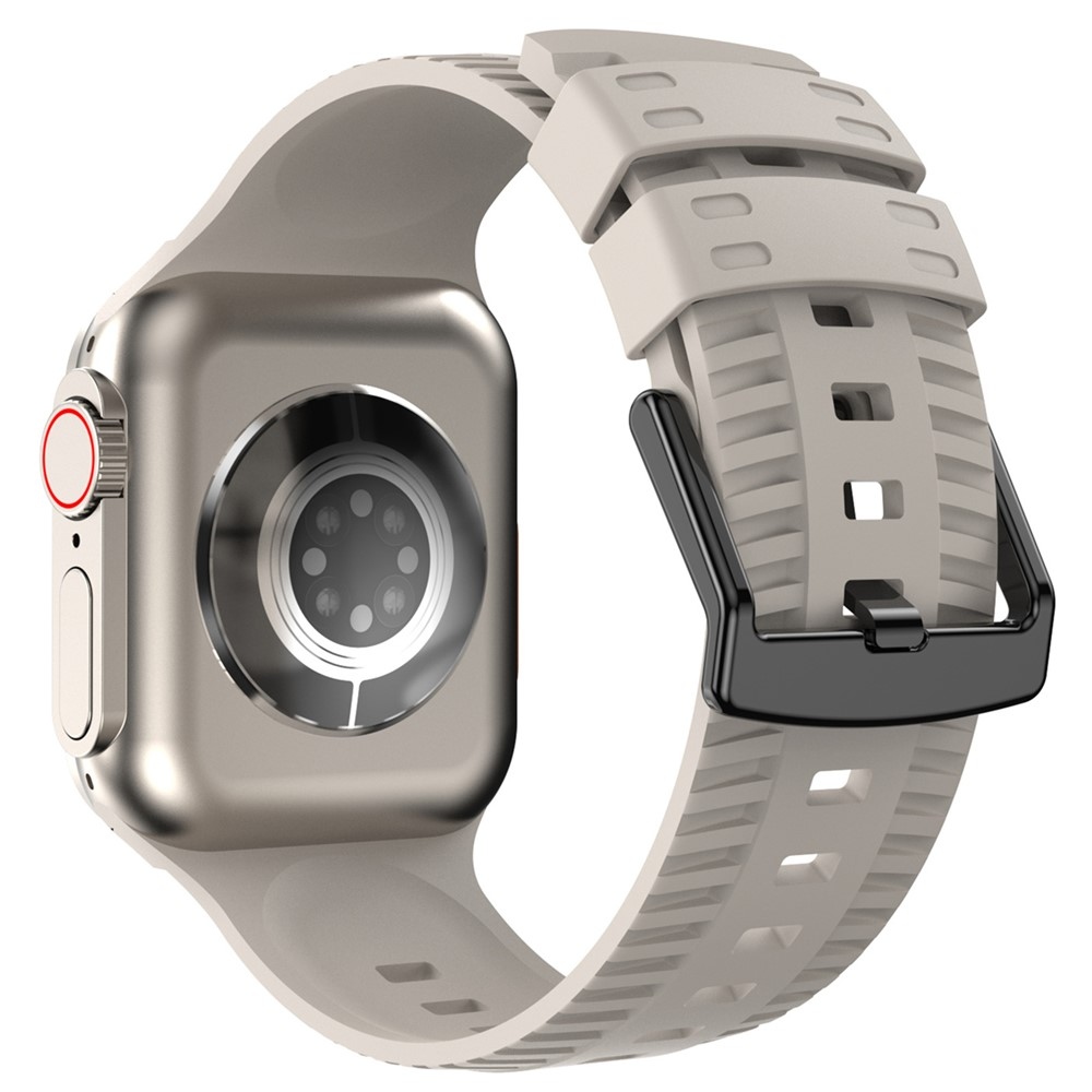 Texture szilikon karkötő az Apple Watch Ultra 4/3/2/1 (49 mm) és 12/11/10 (46 mm) modellekhez – bézs