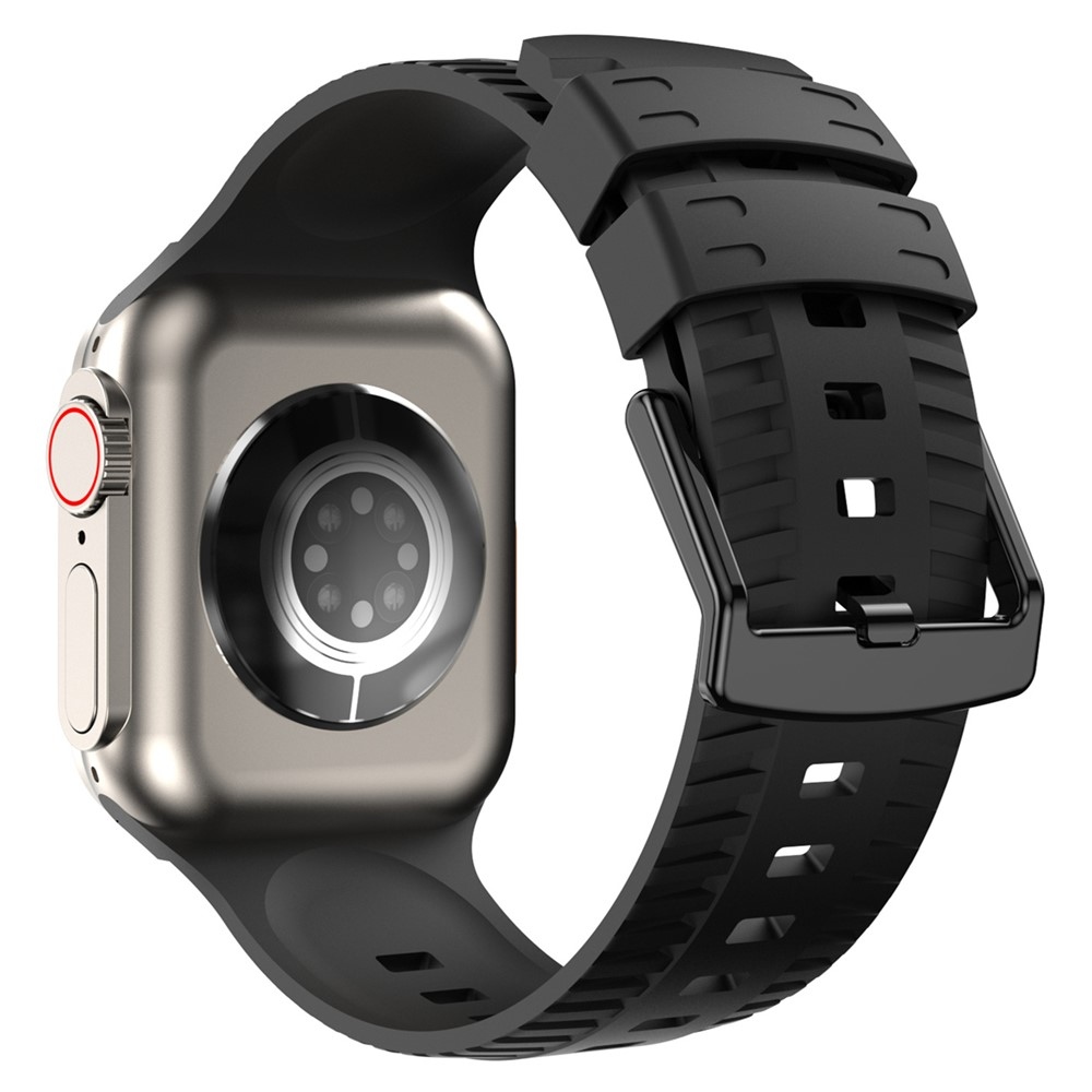Texture szilikon karkötő az Apple Watch Ultra 4/3/2/1 49 mm-es és 12/11/10 46 mm-es modellekhez – fekete