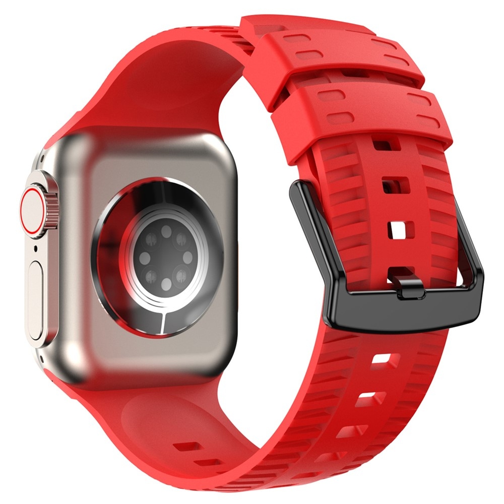 Texture szilikon karkötő az Apple Watch Ultra 4/3/2/1 49 mm-es és 12/11/10 46 mm-es modellekhez – piros