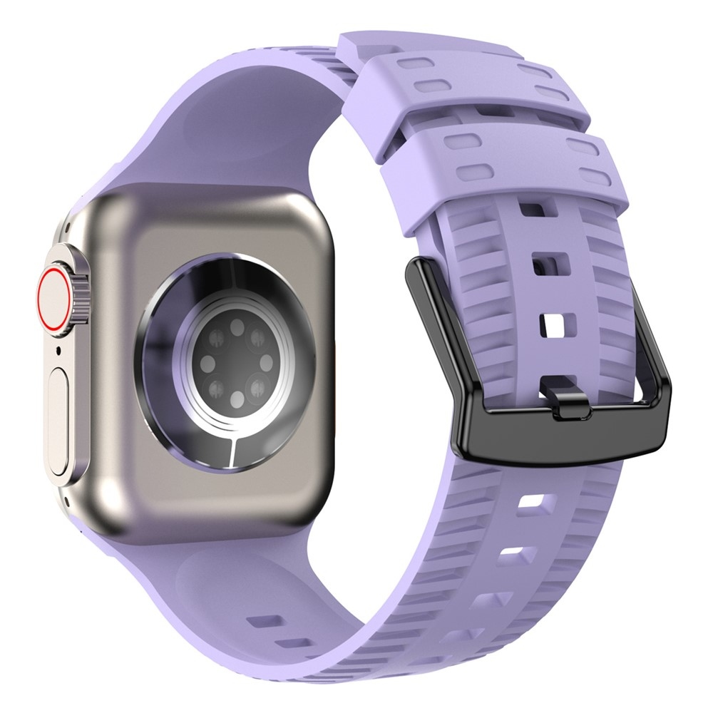 Texture szilikon karkötő az Apple Watch Ultra 4/3/2/1 (49 mm) és 12/11/10 (46 mm) modellekhez – világos lila