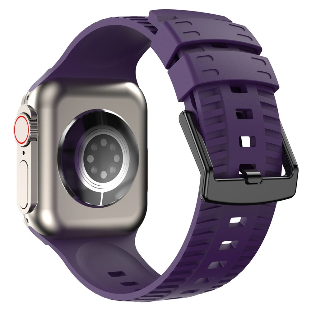 Texture szilikon karkötő az Apple Watch Ultra 4/3/2/1 49 mm-es és 12/11/10 46 mm-es modellekhez – sötétlila