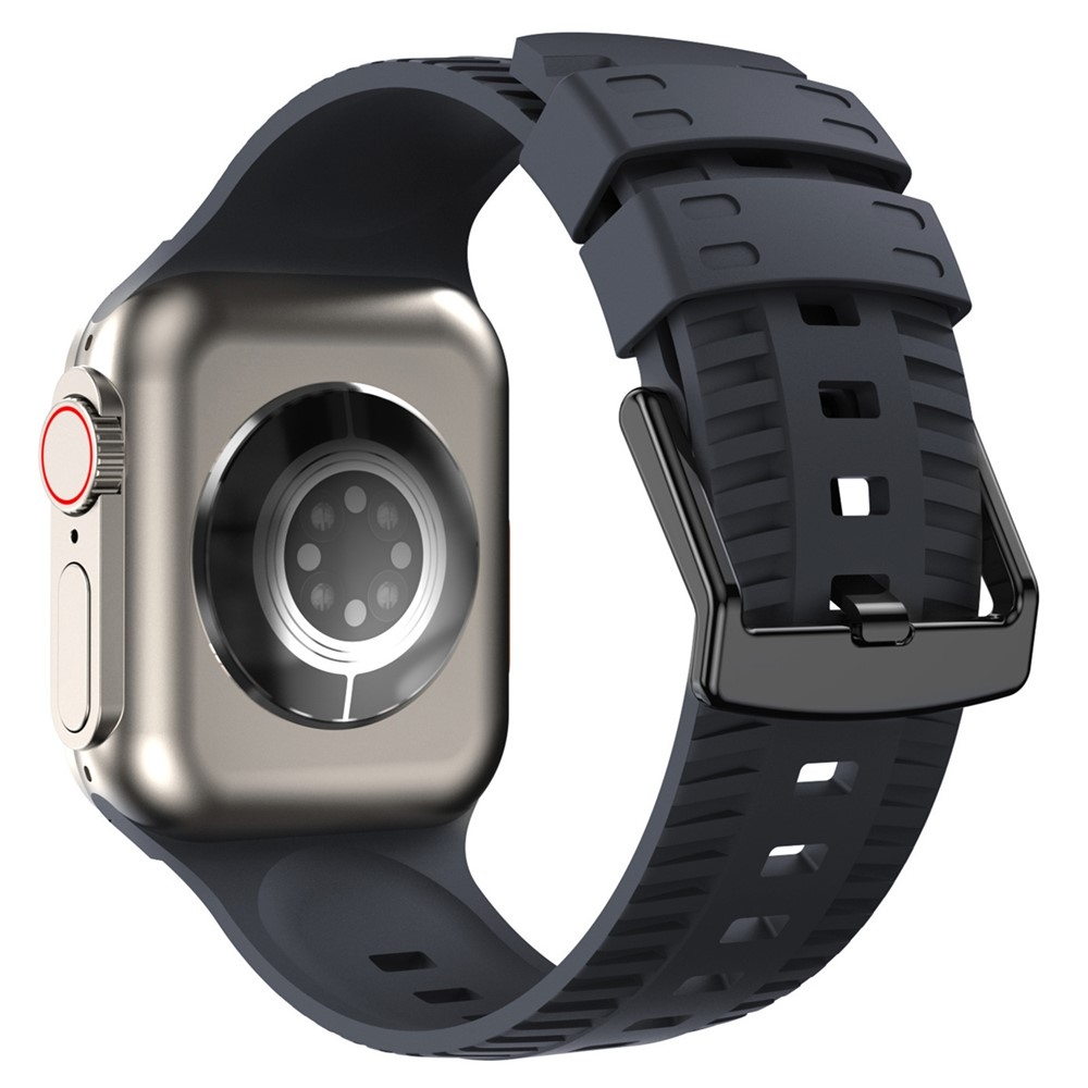 Texture szilikon karkötő az Apple Watch Ultra 4/3/2/1 49 mm-es és 12/11/10 46 mm-es modellekhez – sötétkék