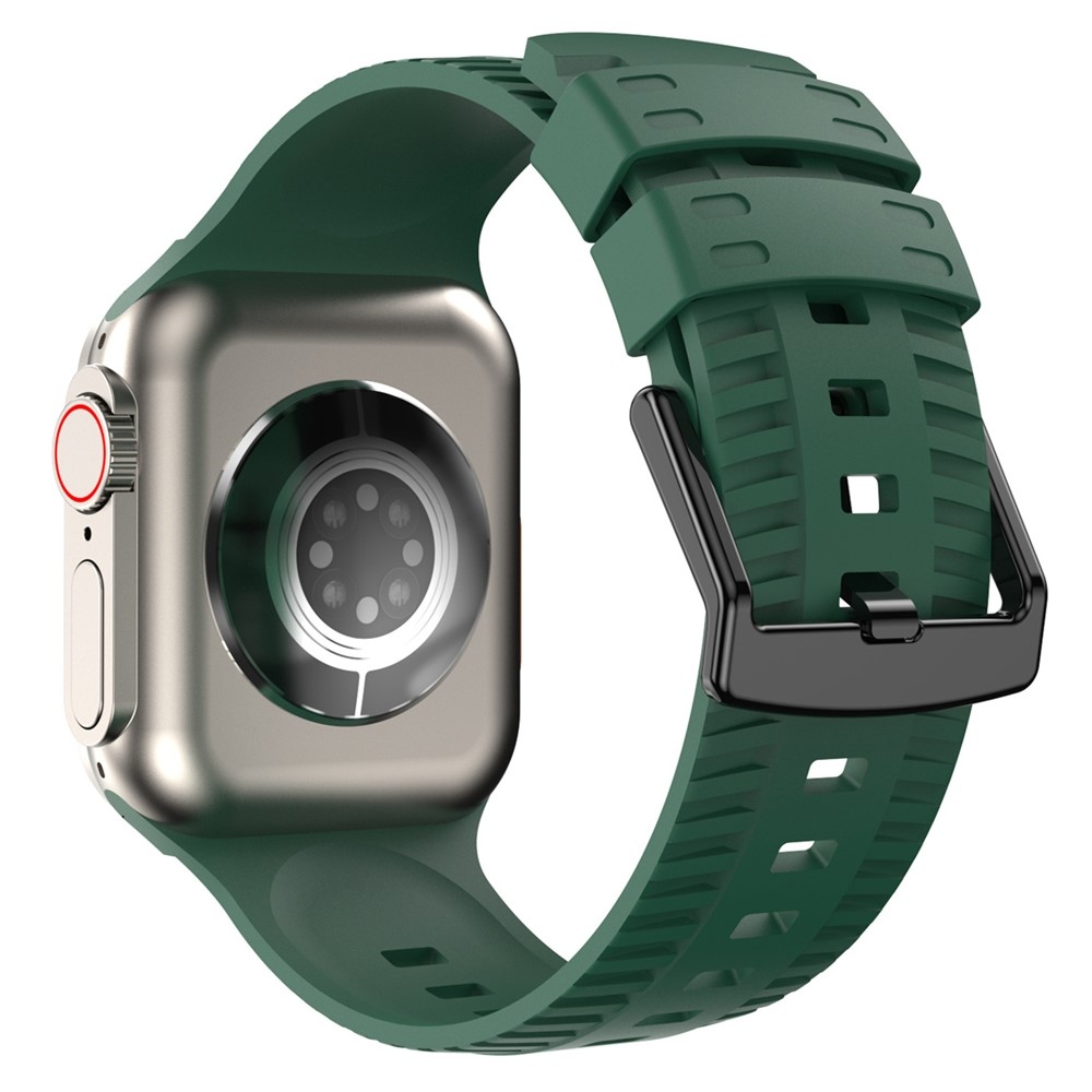 Texture szilikon karkötő az Apple Watch Ultra 4/3/2/1 49 mm-es és 12/11/10 46 mm-es modellekhez – sötétzöld