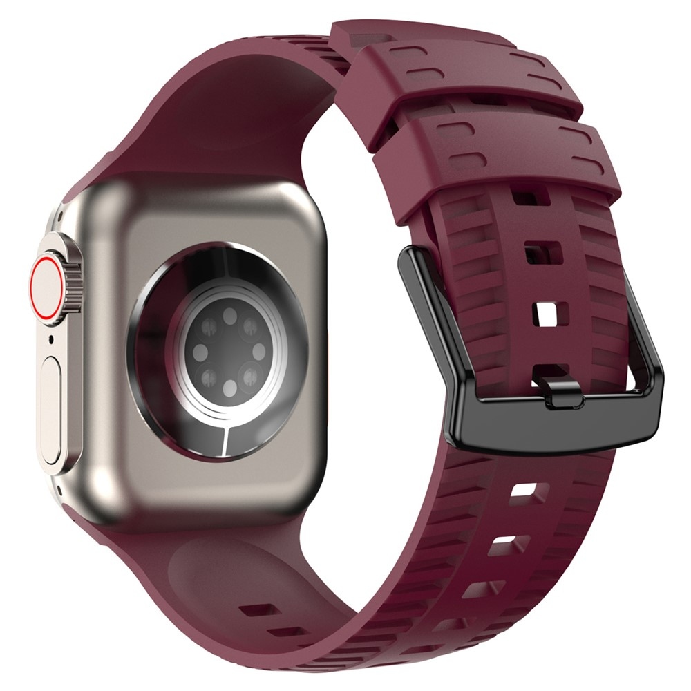 Texture szilikon karkötő az Apple Watch Ultra 4/3/2/1 49 mm-es és 12/11/10 46 mm-es modellekhez – bordó