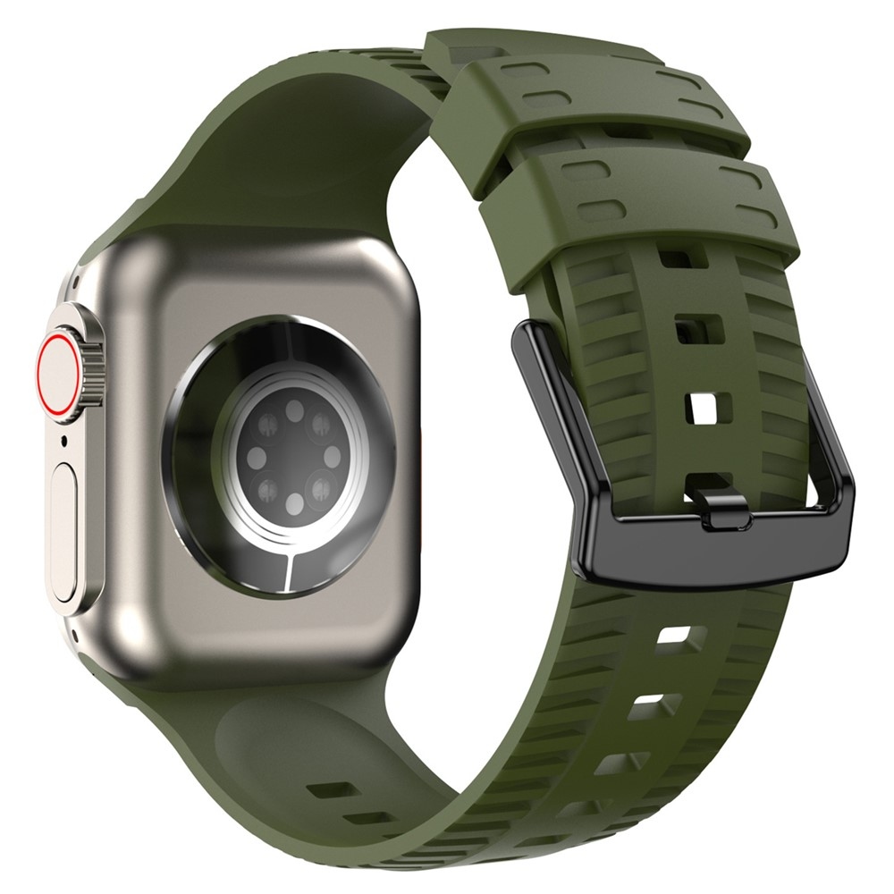 Texture szilikon karkötő az Apple Watch Ultra 4/3/2/1 (49 mm) és 12/11/10 (46 mm) modellekhez – zöld