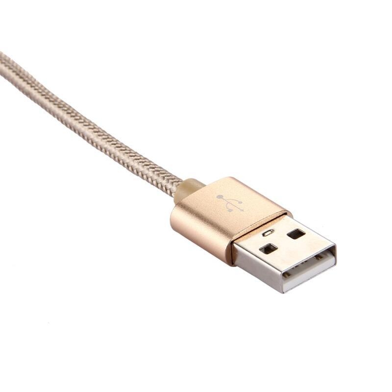 Textúrával fonott micro USB C típusú kábel töltéshez és szinkronizáláshoz / 1m - arany színben