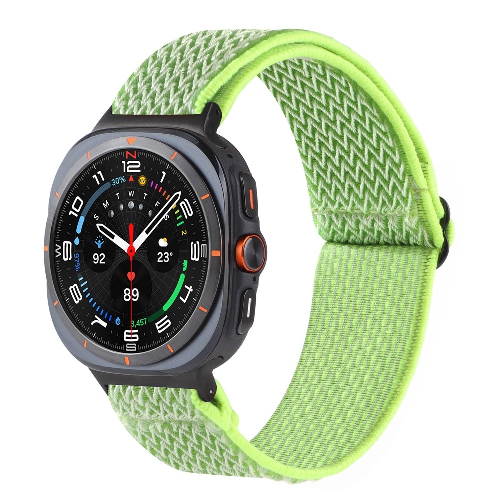 Texwave nylon szíj a Samsung Galaxy Watch Ultra (2025) 47 mm-es modellhez – zöld-sárga