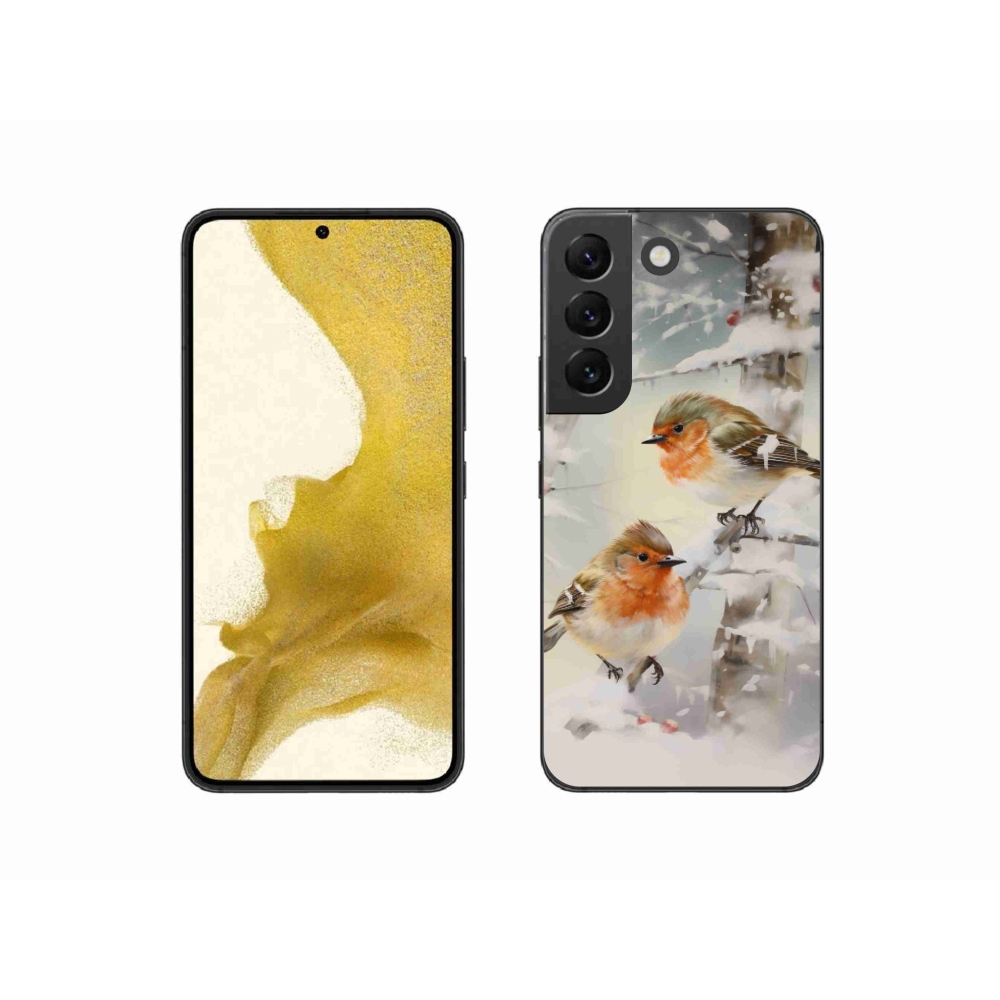 Gél borítás mmCase Samsung Galaxy S22 5G - madarak télen - Samsung Galaxy S22 5G számára