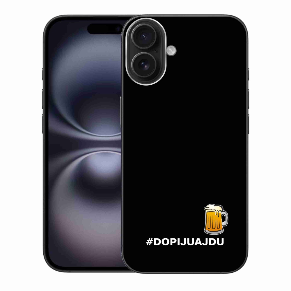 Gél borítás mmCase iPhone 16 Plus készülékhez - sör motívum 1 fekete háttér