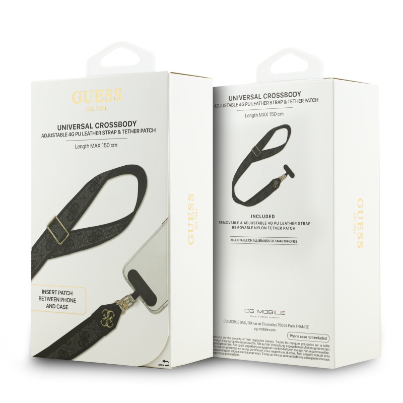Guess Crossbody Strap PU 4G fém logó fekete