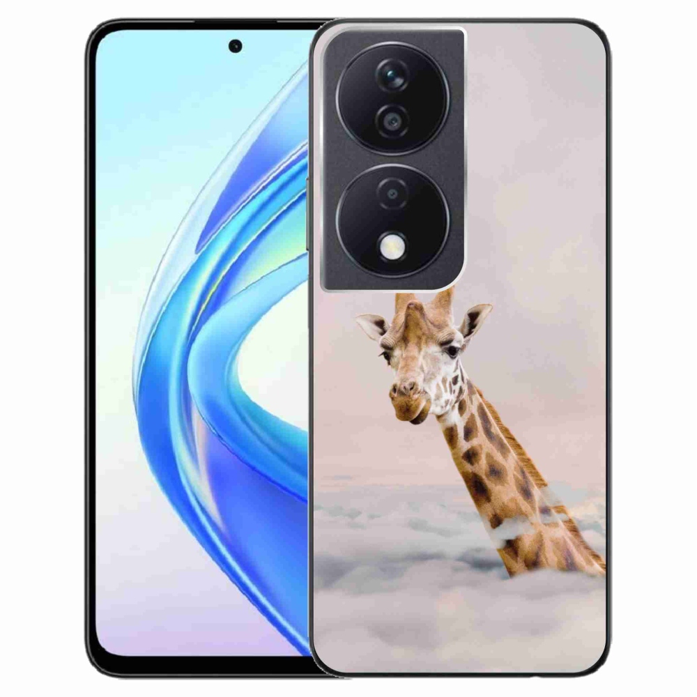 Zselés borítás mmCase a Honor X7b/Honor 90 Smart készülékhez - zsiráf a felhőkben