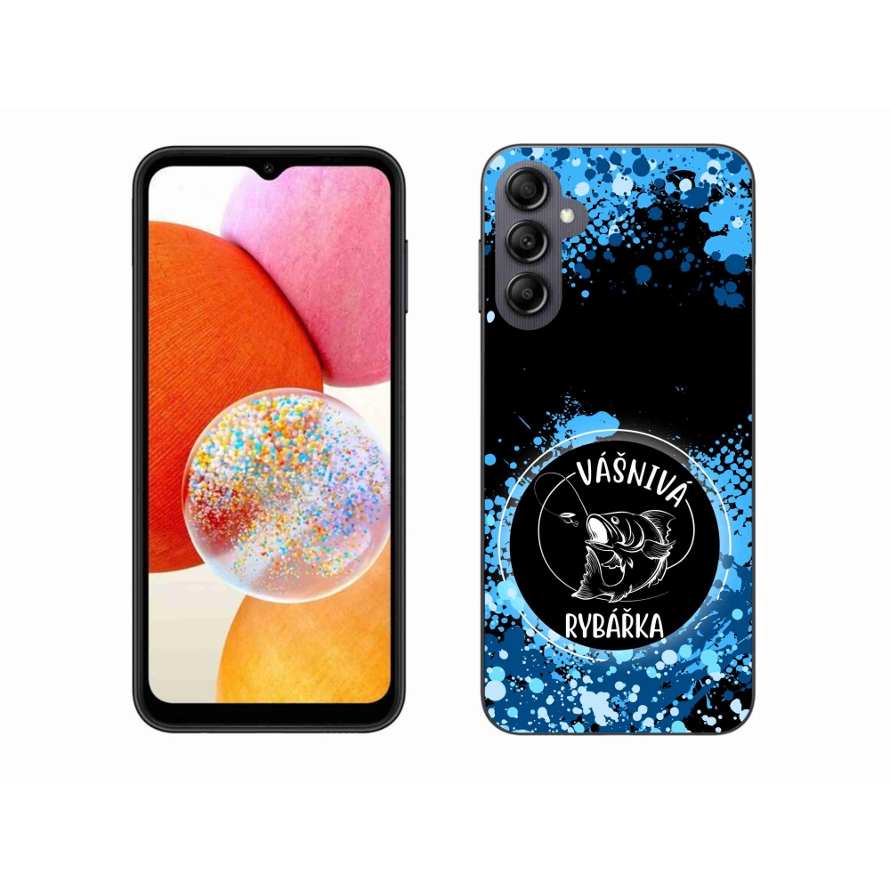 Gél borító mmCase Samsung Galaxy A14 4G/5G - szenvedélyes halásznő fekete háttérrel