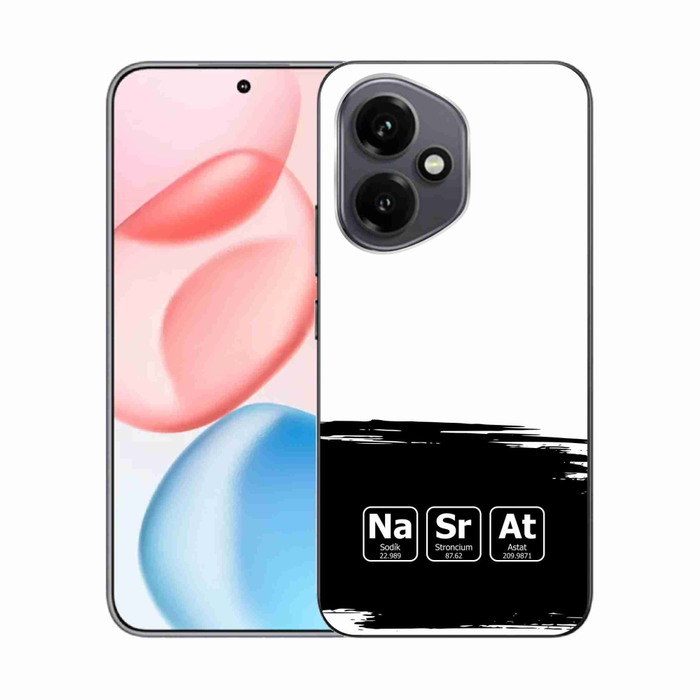 Zselés borító mmCase a Honor 400-hoz - kémiai elemek fekete és fehér háttérrel