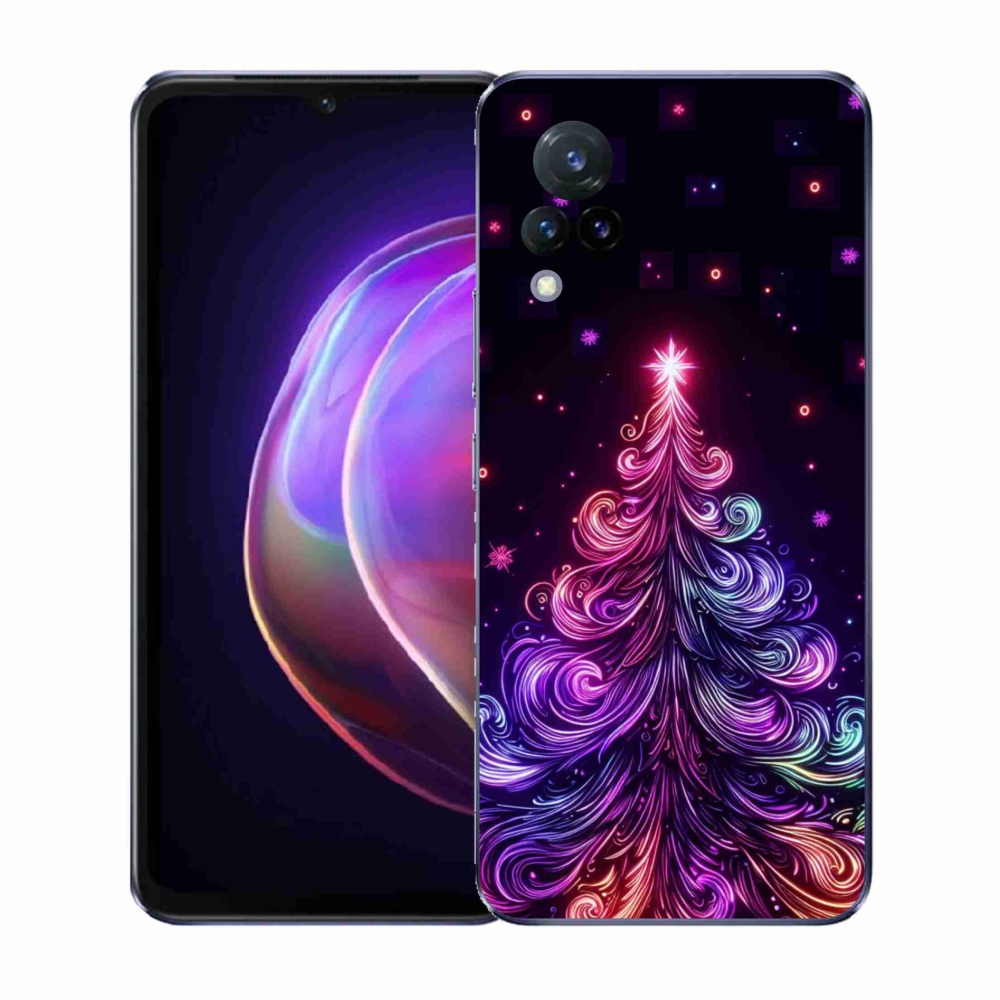 Gél borítás mmCase a Vivo V21 4G/5G - neon karácsonyfa 1