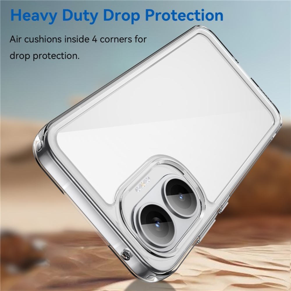 Gél tok rögzített hátlappal a Xiaomi Poco F7 5G-n - átlátszó