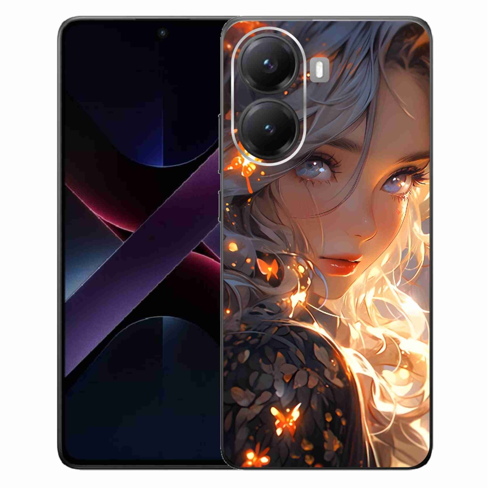 Gél borító mmCase a Xiaomi Poco X7 Pro 5G számára - lány és pillangók