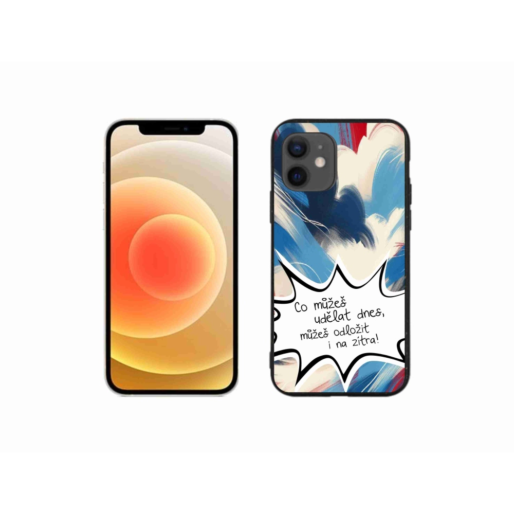 Gél borító mmCase iPhone 12 mini készülékhez - vicces szöveg 9 fehér háttér