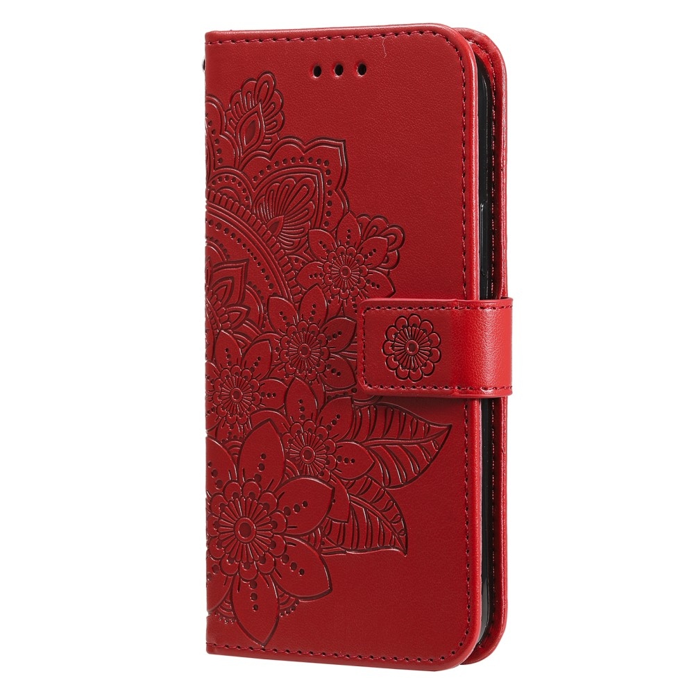 Virágos könyves tok Samsung Galaxy S25+ készülékhez - piros