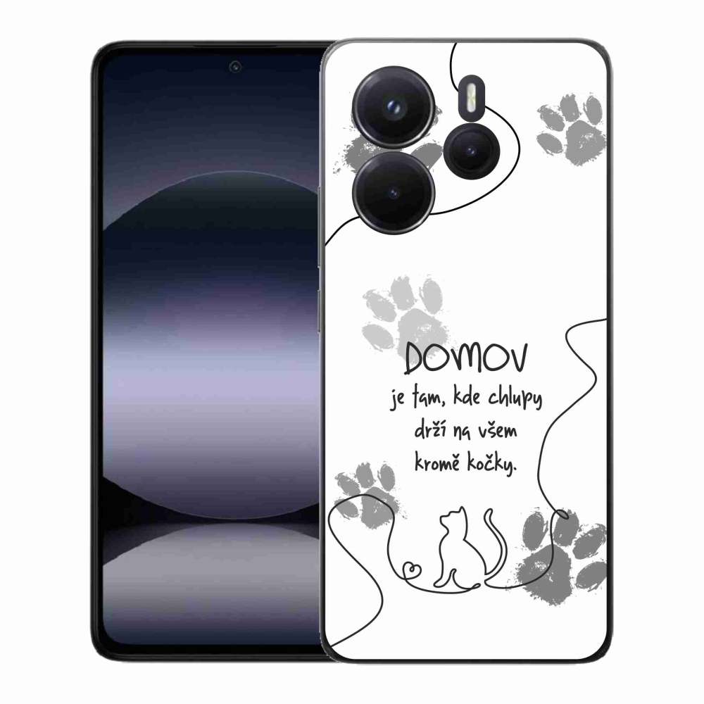 Gél borító mmCase a Xiaomi Redmi Note 14-hez - macska motívum fehér háttérrel