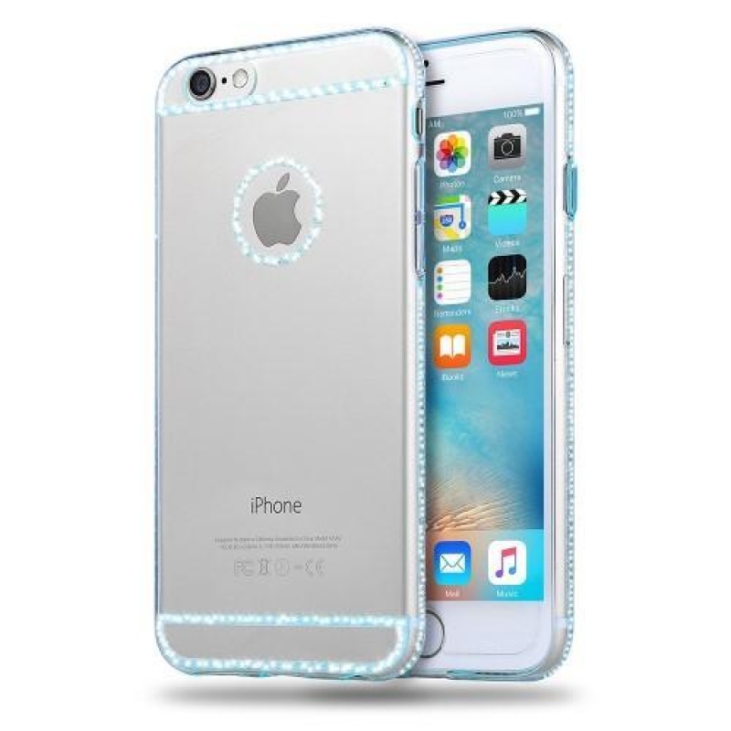 Vékony zselés tok textúrával iPhone 6s Plus és 6 Plus készülékhez - kék