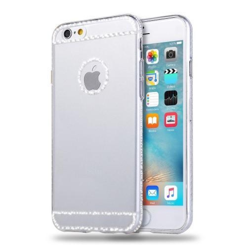 Vékony zselés tok textúrával iPhone 6s Plus és 6 Plus készülékhez - ezüst színben