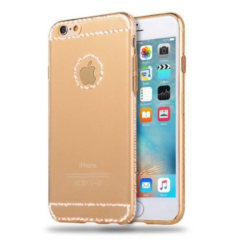 Vékony zselés tok textúrával iPhone 6s Plus és 6 Plus készülékhez - arany színben