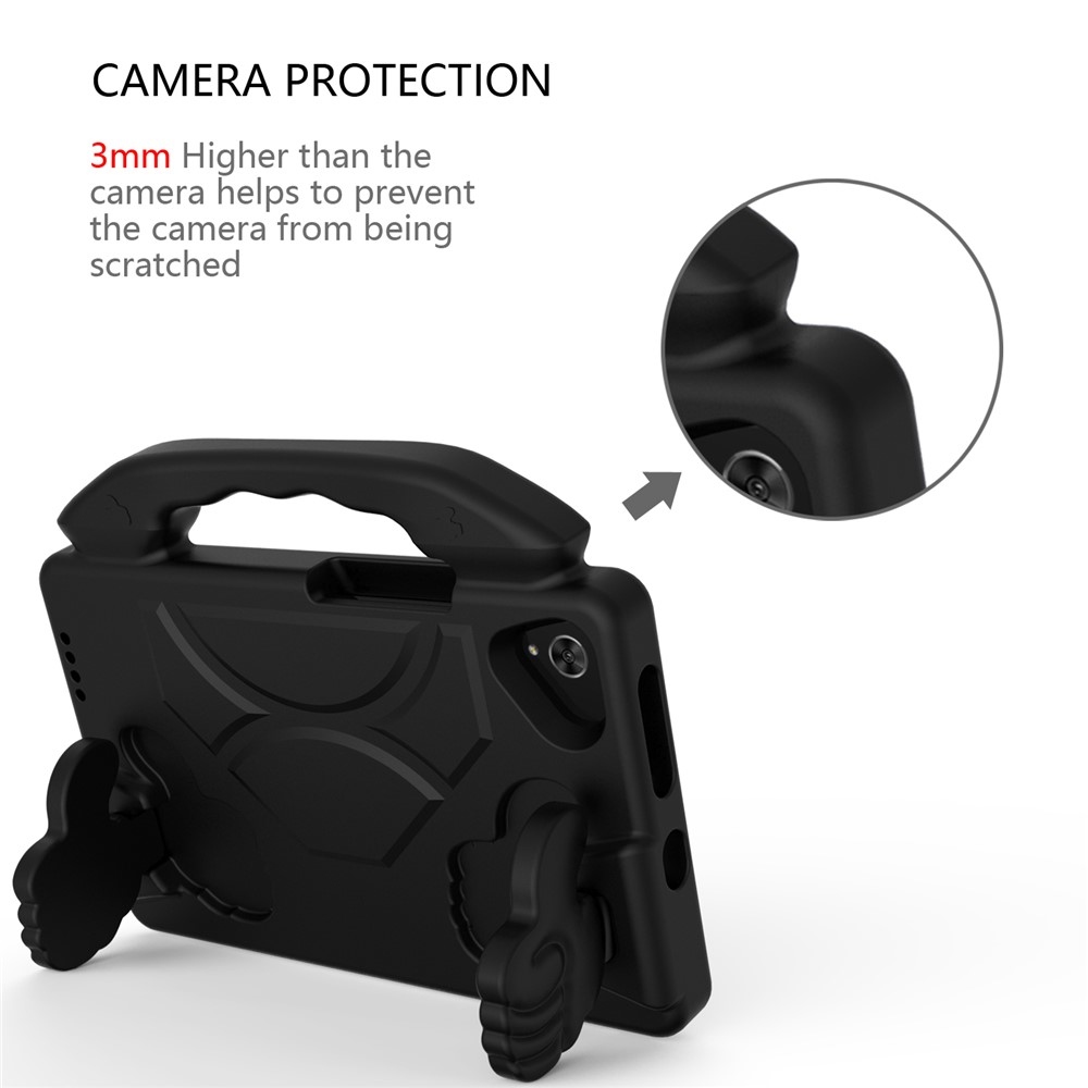 Tartós EVA hüvelykujjas tok markolattal Samsung Galaxy Tab A11/Tab A9 táblagéphez - fekete színben