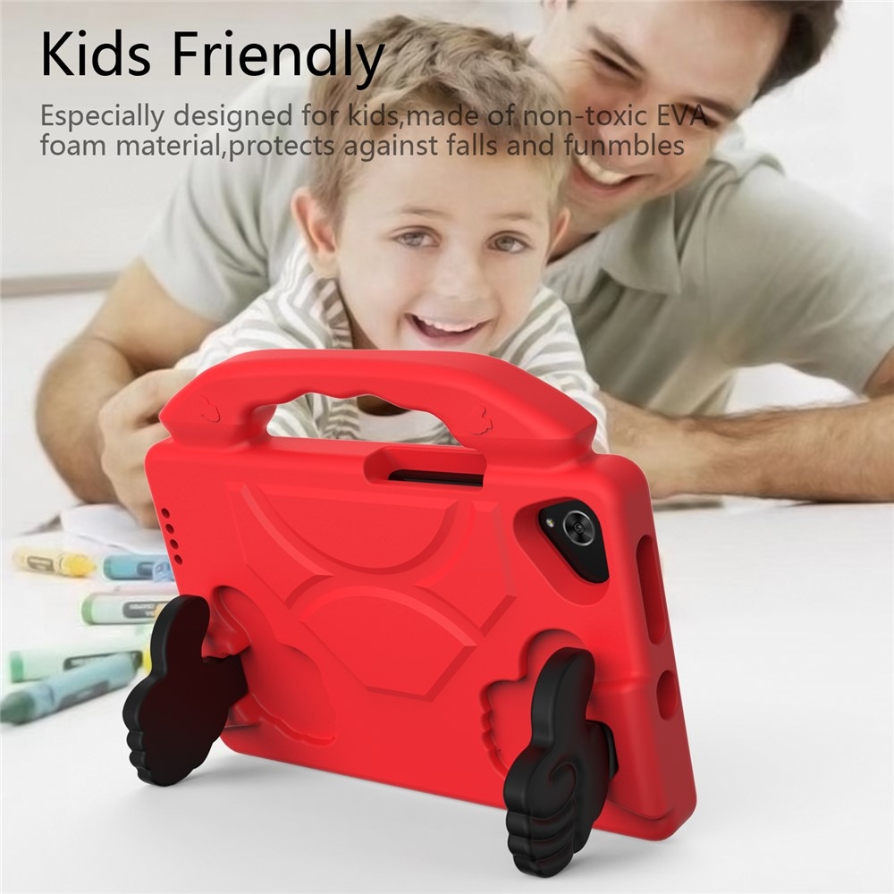 Tartós EVA hüvelykujjas tok markolattal Samsung Galaxy Tab A11/Tab A9 táblagéphez - piros színben