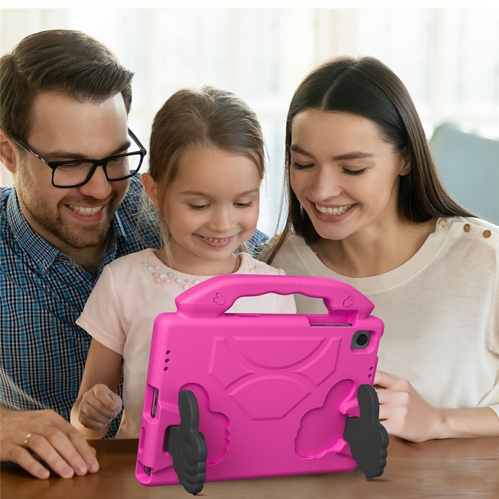Hüvelykujjas EVA tartós táblagép tok markolattal Samsung Galaxy Tab A11+/Tab A9+ - rózsaszínű