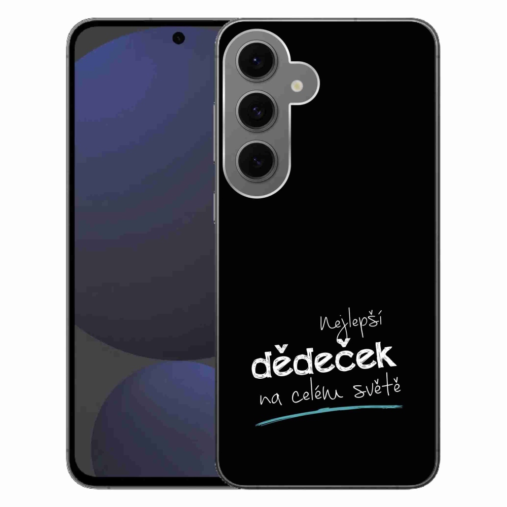 Gél borító mmCase Samsung Galaxy S24 FE - a legjobb nagypapa 3 fekete háttérrel