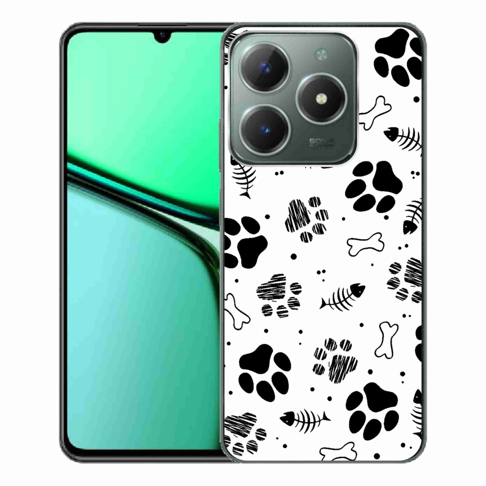 Gél borítás mmCase a Realme C61 készülékhez - kutyamancsok 1