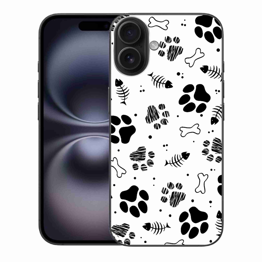 Zselés borítás mmCase iPhone 16 Plus készülékhez - kutyamancsok 1