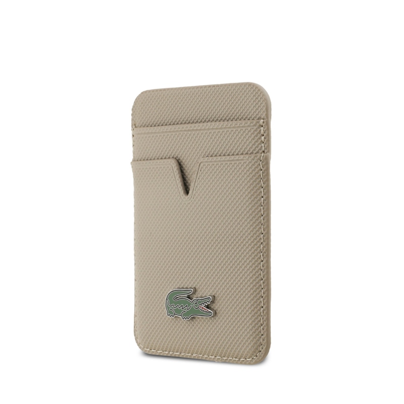 Lacoste PU Iconic Petit Pique MagSafe pénztárca Taupe