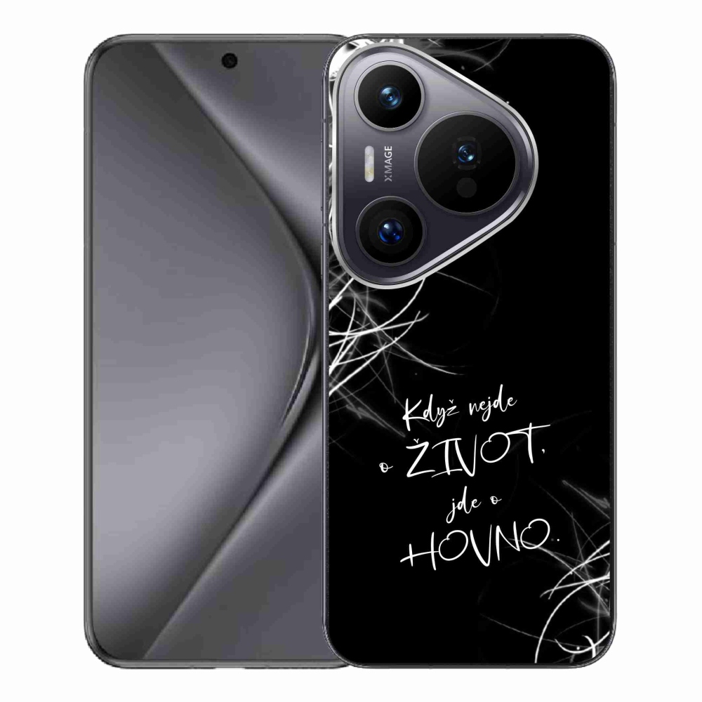 Gél borító mmCase a Huawei Pura 70 Pro készülékhez - vicces szöveg 16 fekete háttér