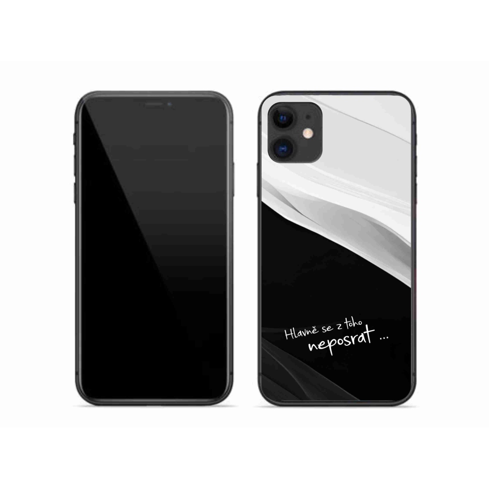 Gél borító mmCase iPhone 11 készülékhez - vicces szöveg 13 fekete-fehér háttérrel