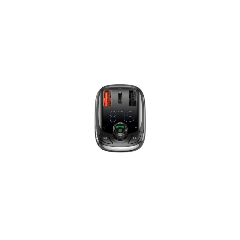 Baseus T alakú S-13 autós töltő USB-A/USB-A/USB-C és FM-adó, fekete